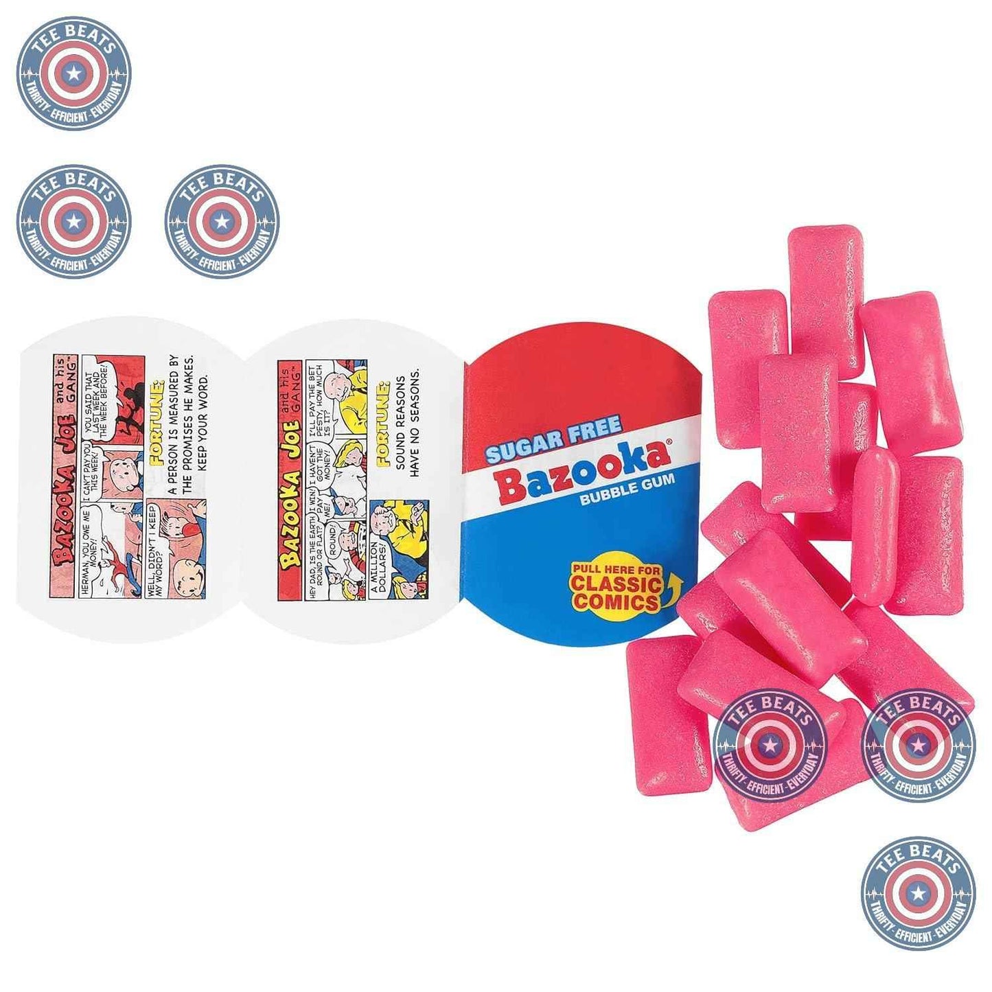 Bazooka Sugar-Free Bubble Gum Bulk – Fun Throwback Gift for Him and Her, Office Candy Dish and Care Package Treat, 120 Ct