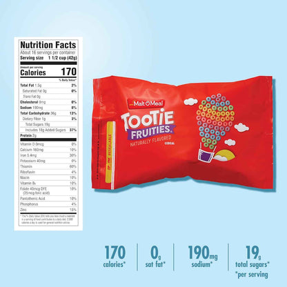 Malt-O-Meal Tootie Fruities Cereal – Nostalgic Birthday Gift Basket Addition for Cereal Lovers