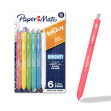Paper Mate InkJoy Bright Gel Pens – Thoughtful Gift for Journal Lovers, Assorted Vivid Gel Pens 6-Pack