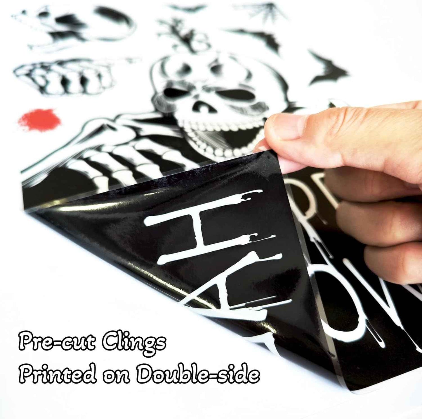 Halloween Window Clings - Kid-Safe Static Stickers for Playroom Windows and Nursery Glass, No Glue No Flame