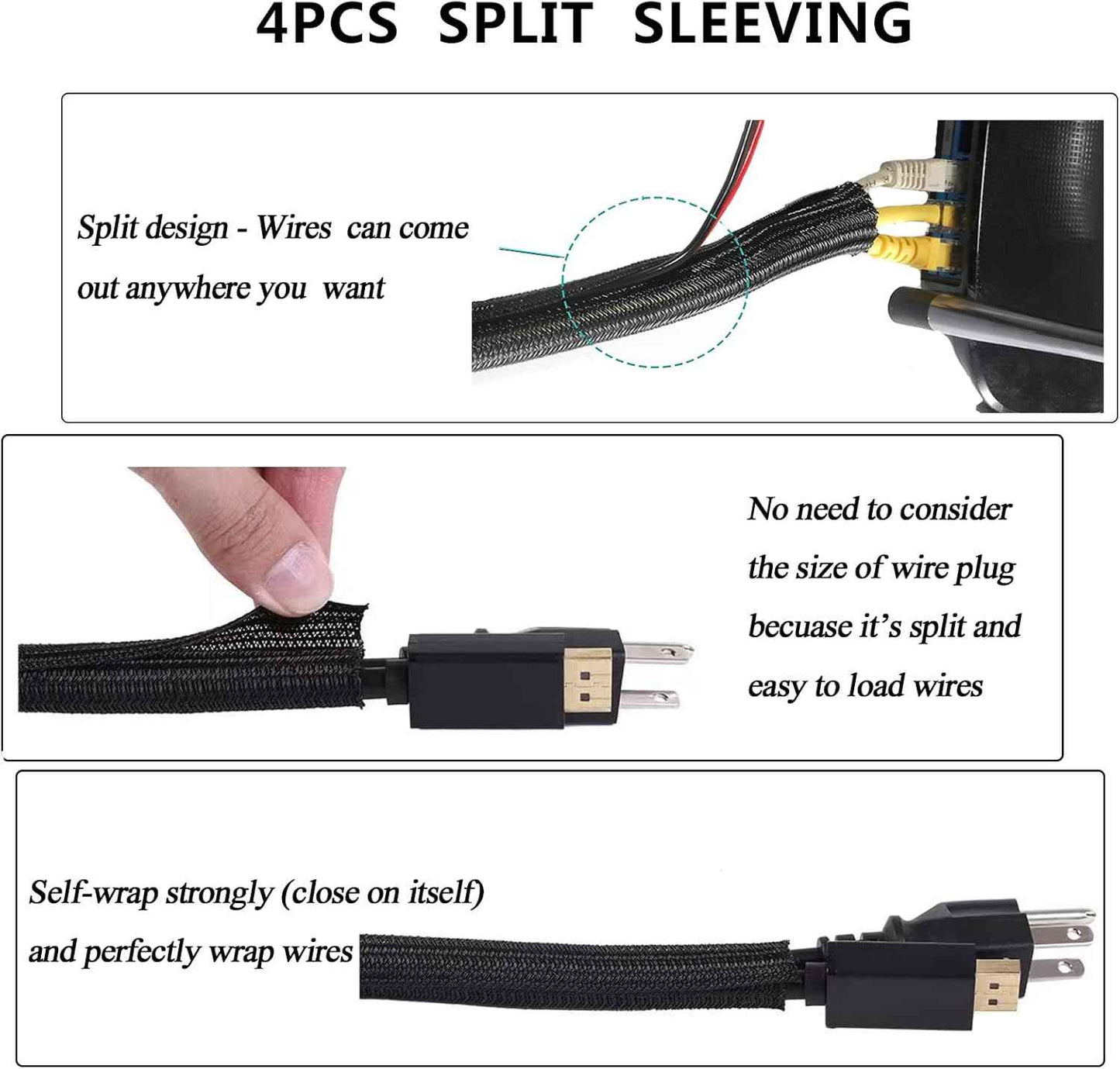 N NOROCME Cable Management Kit — Pet-Safe Cord Cover for Homes with Chewing Cats
