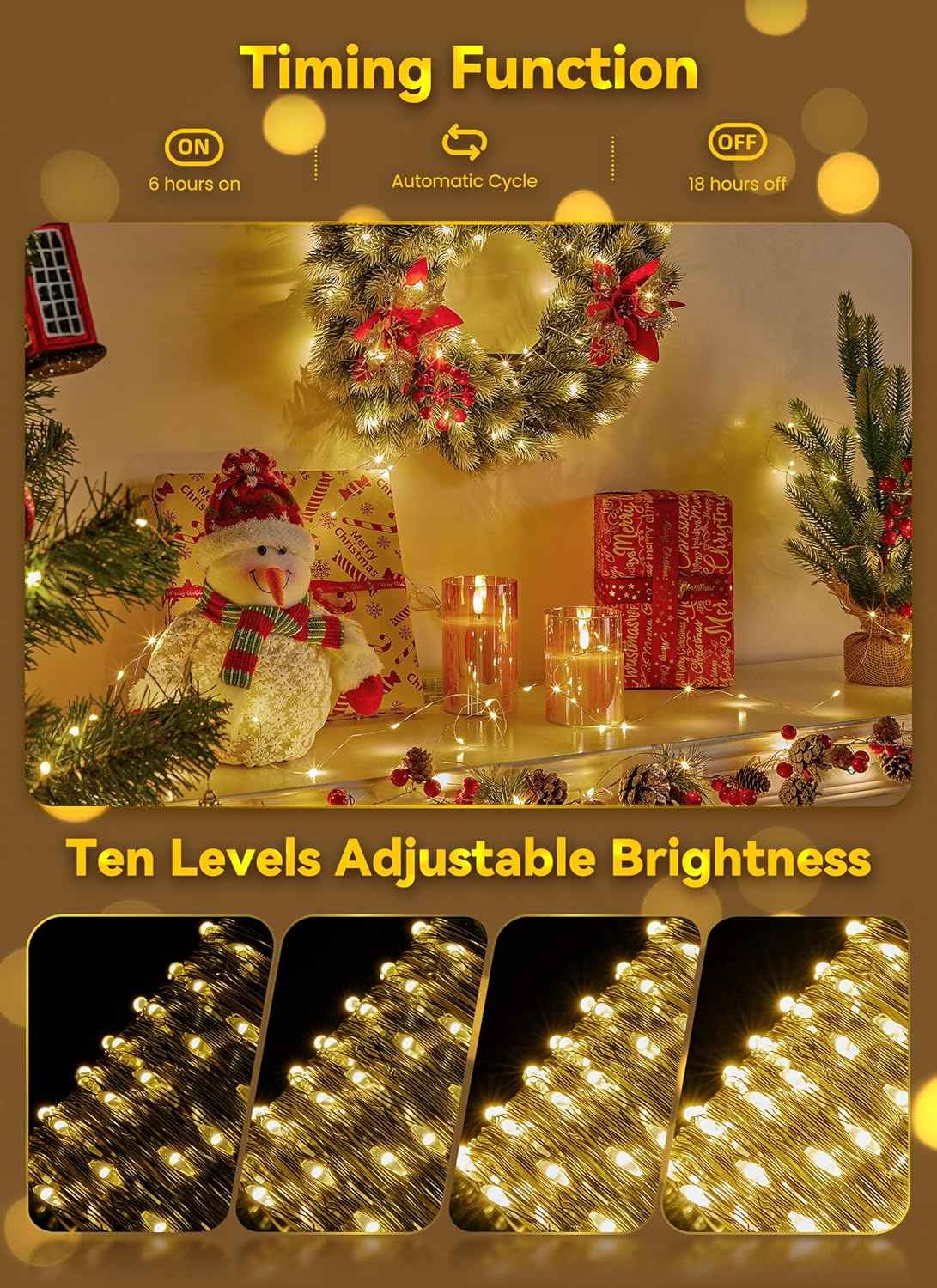 Minetom Waterproof Fairy Lights – Patio String Lighting for Outdoor Dining, Battery Powered and Weather Resistant