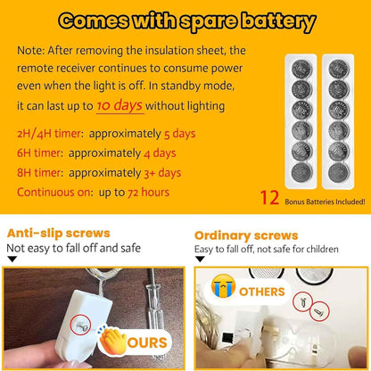 HXWEIYE 6 Pack Fairy Lights Battery Operated – Cozy Bedroom Decor with Warm White Glow and 8 Lighting Modes