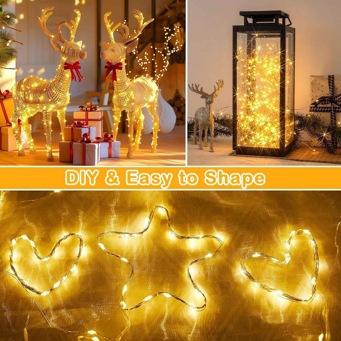 Decute 164FT Waterproof Copper Wire Lights – Patio Pergola & Backyard Fence Party Lighting, IP Rated for Outdoor Use