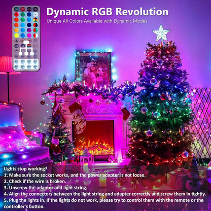 BrizLabs RGB Twinkle Lights – 200 LED Indoor String Lights with 8 Modes for Holiday Centerpiece and Ambient Home Styling