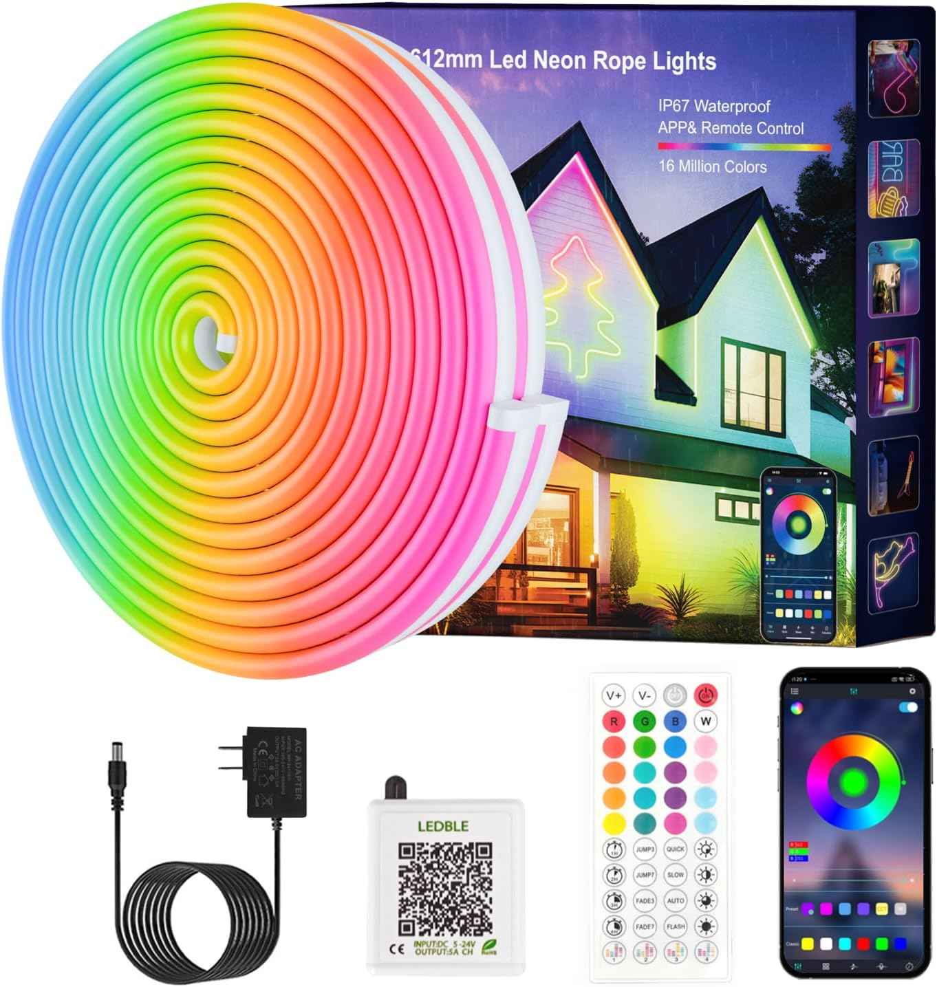 JIAMEI Neon Rope Lights – Trendy RGB Strip Birthday Gift for Teens and Gamers with App and Music Sync