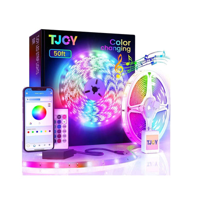 TJOY RGB LED Strip for Kids Room Walls and Ceiling – Music Sync Mood Lighting with Auto Shutoff Timer