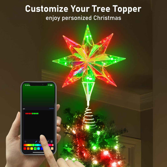 LumaGlow Waterproof Holographic Star – Weatherproof Patio and Porch Christmas Centerpiece, App Controlled