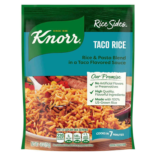 Knorr Rice Sides Taco Rice for Quick Weeknight Dinner Base, 5.4 oz Single-Serve