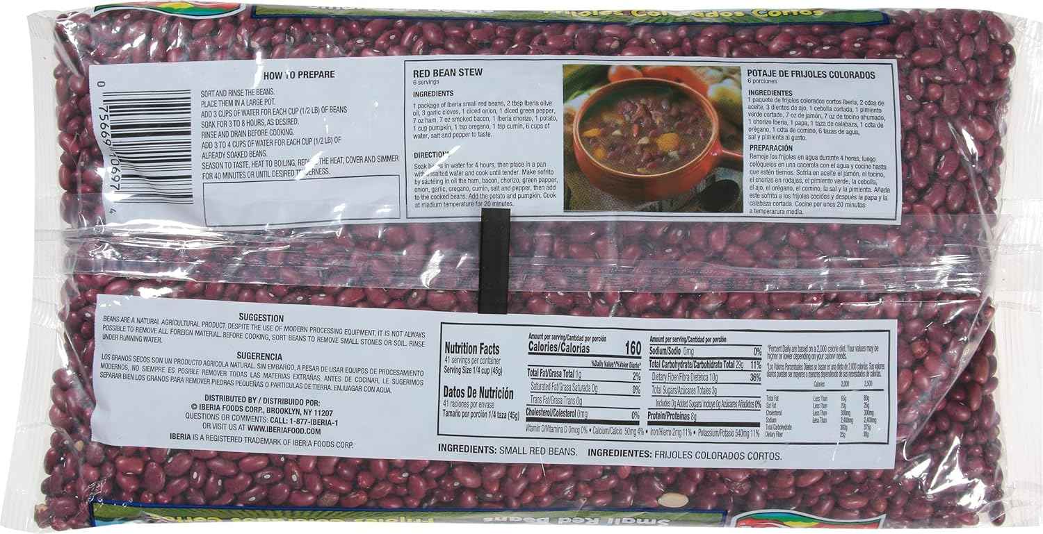 Iberia Small Red Beans, 4 lb – Bulk Pantry Staple for Soups, Stews, and Classic Latin American Family Meals