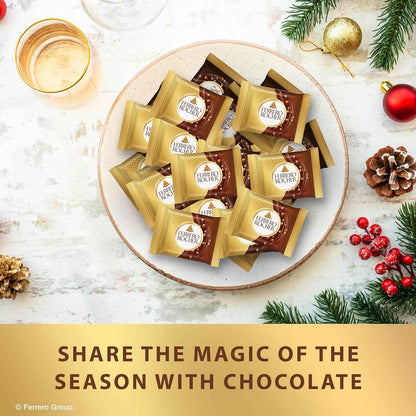 Ferrero Rocher Hazelnut Chocolate Squares – Ready-to-Give Birthday Gift for Her, Individually Wrapped Premium Chocolates