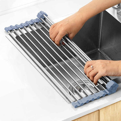 MECHEER Roll-Up Dish Drying Rack – Portable Outdoor Sink Accessory for Camping and Picnics