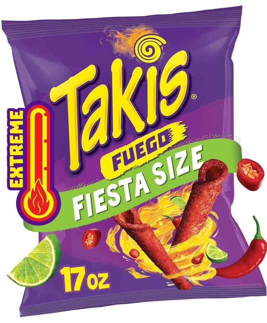 Takis Blue Heat Rolled Chips — Camping and Hiking Portable Snack, Spicy Chili Lime Flavor for Outdoors