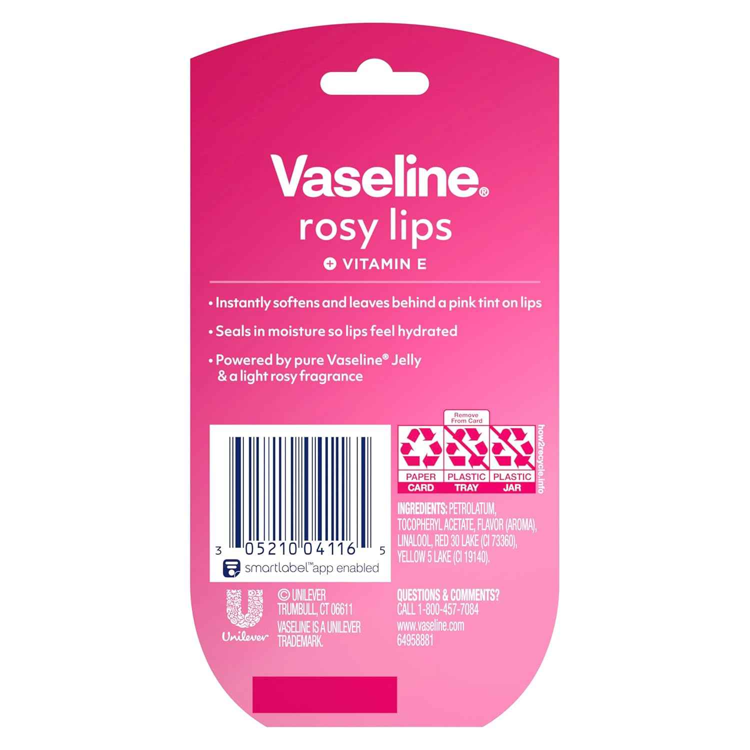 Vaseline Rosy Tinted Mini Lip Balm 2 ct – Self Care Essential for Bath Time and Wind Down Routine, Petroleum Jelly Lip Therapy