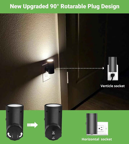 GEPLAD Plug-in LED Night Light – Dusk-to-Dawn Sensor Nightlight for Safer Stairways, Hallways, and Bedrooms