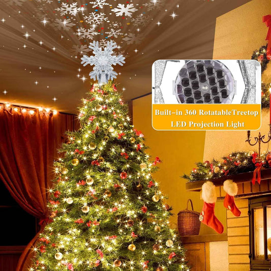 LightOfTree Rotating Snowflake Lamp – Magical Christmas Decor for Kids' Bedroom Ceiling Night Light