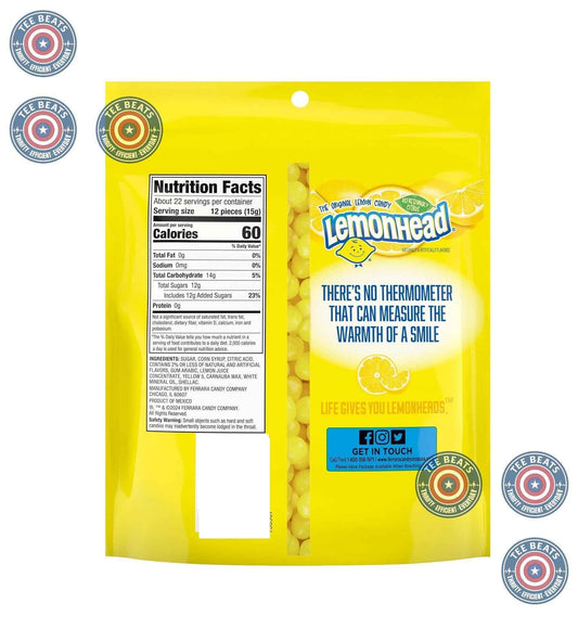 Lemonhead Hard Lemon Candy – Chemo Taste Reset Hard Candy Pick, Resealable 12 oz