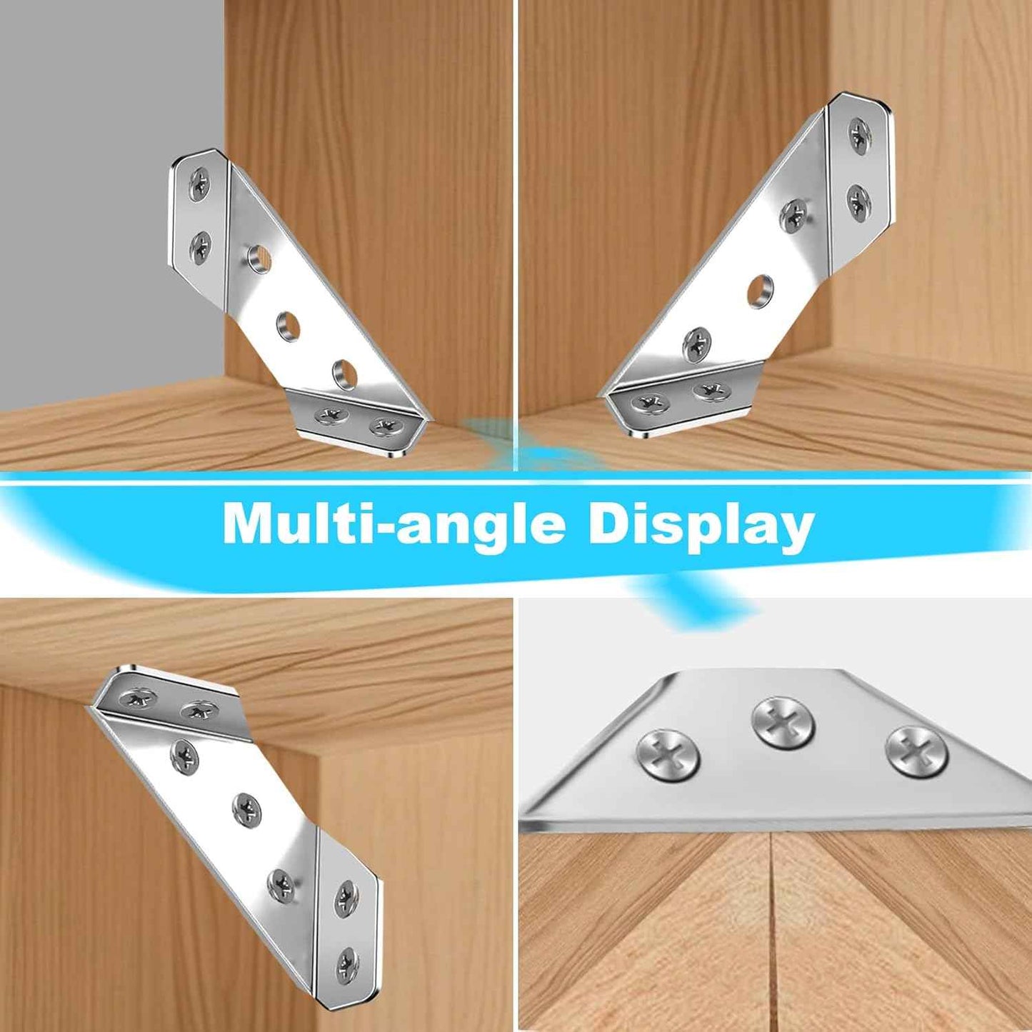 Corner Bracket Co. Child Safe Corner Brackets for Furniture, Secure Reinforcement to Stop Wobbly Tables and Bed Frames
