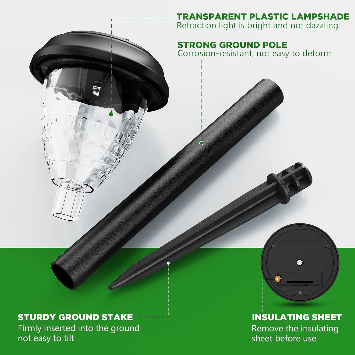 Safe Solar Path Lights for Walkways and Stairs, Flameless Dusk to Dawn LED Edge Marker 10 Pack