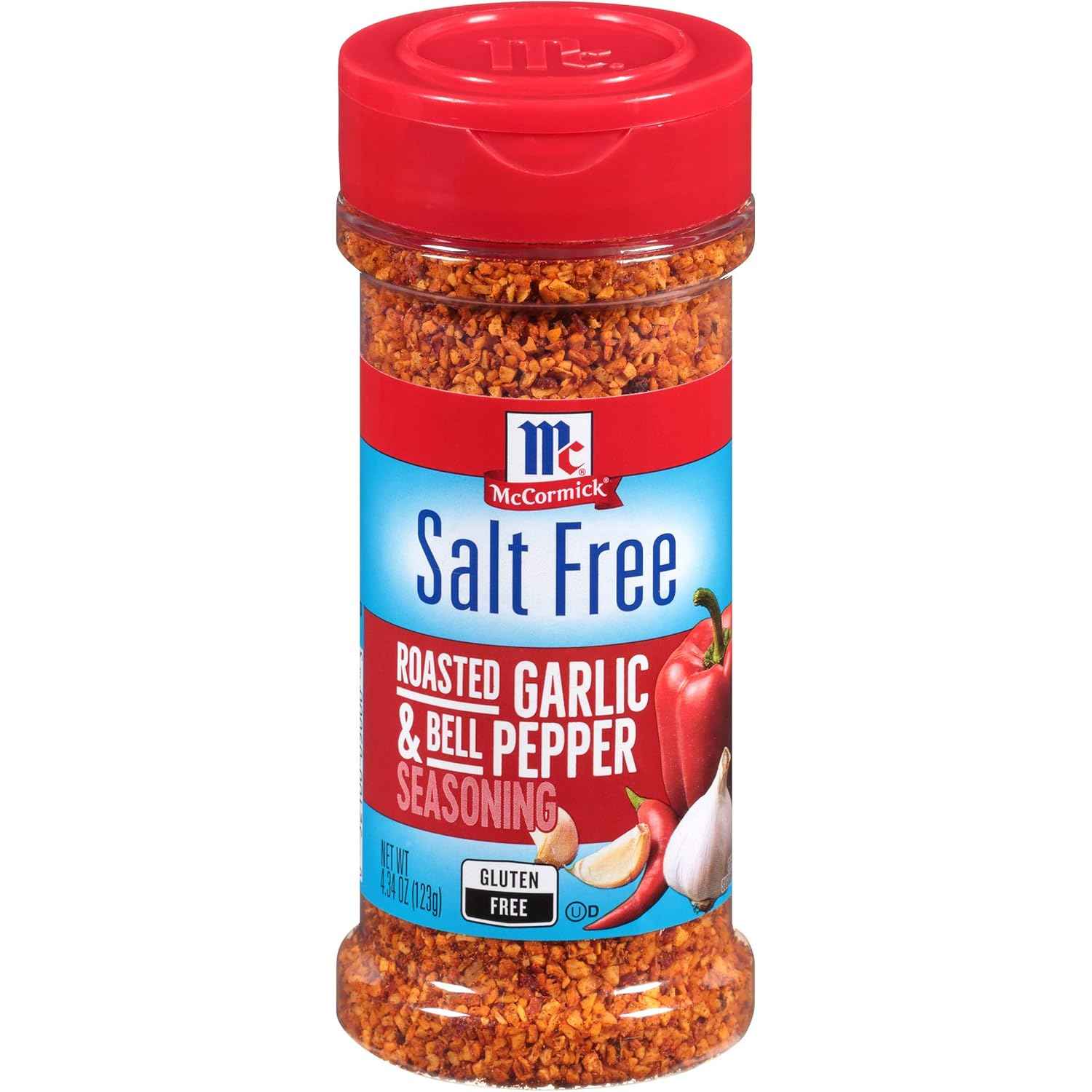 McCormick Salt Free Roasted Garlic & Bell Pepper Seasoning – Portable Salt-Free Rub for Backyard Grilling and Cookouts