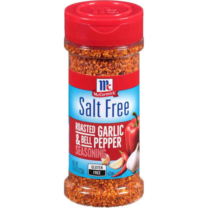 McCormick Salt Free Roasted Garlic & Bell Pepper Seasoning – Portable Salt-Free Rub for Backyard Grilling and Cookouts