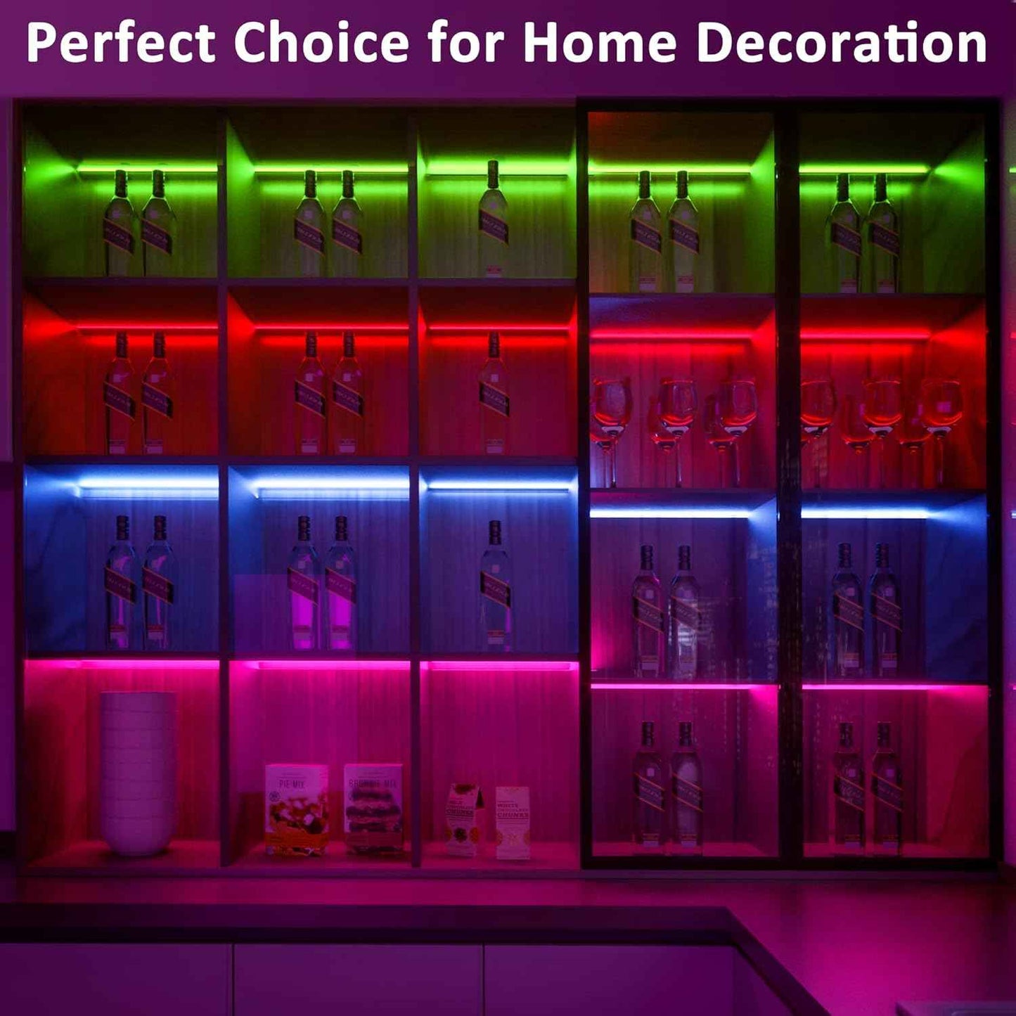 Aulanto RGB Cabinet Lights, Creative Housewarming Gift for Couples Who Love Ambient Home Lighting