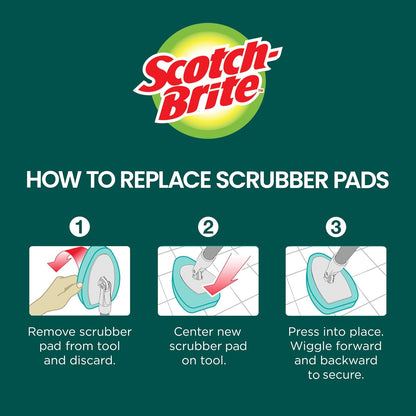 Scotch-Brite Extendable Tub & Tile Scrubber Kit – Slip-Free Shower Floor Cleaner for Safer Wet Bathroom Routines, Long Reach