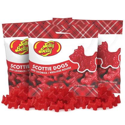 JellyBelly Scottie Dogs Red Licorice – Lunch Box Surprise for School-Age Kids, 3-Pack of 2.75 oz Bags