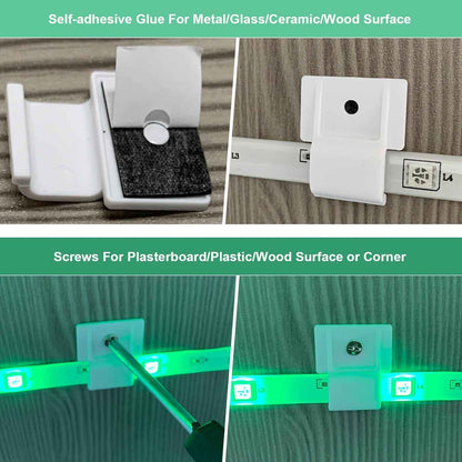 Minimalist LED Strip Mounting Clips – Low-Profile Invisible Holders for Clean, Uncluttered Wall and Ceiling Lighting (100 Pack)