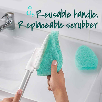 Scotch-Brite Extendable Tub & Tile Scrubber Kit – Slip-Free Shower Floor Cleaner for Safer Wet Bathroom Routines, Long Reach