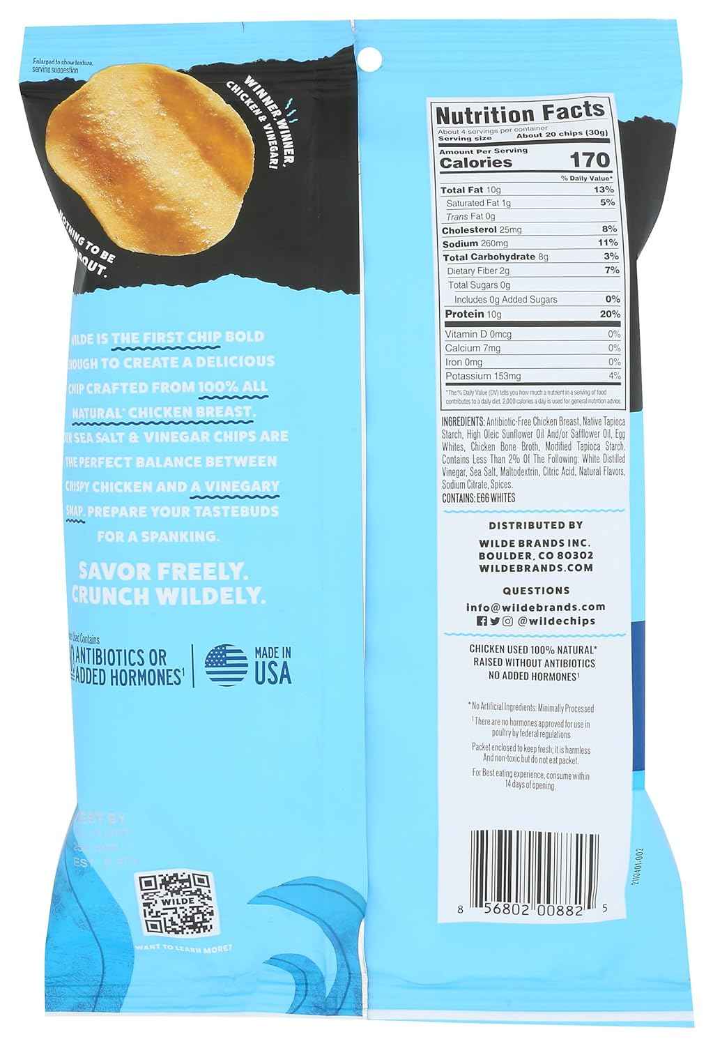 Wilde Protein Chips Sea Salt and Vinegar – Guilt Free Pantry Staple for Health Conscious Snackers