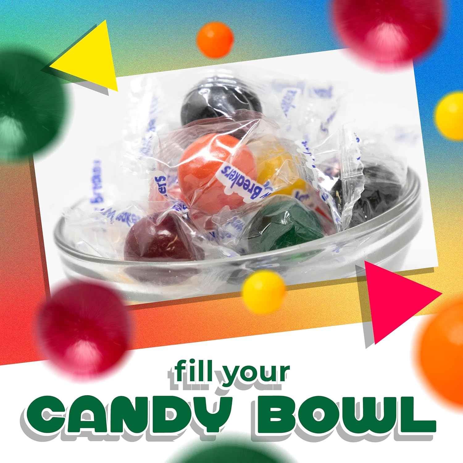 Jawbreakers Hard Candy – 1 lb Kids Birthday Party Favor Bag Stuffer, 5 Fruit Flavors