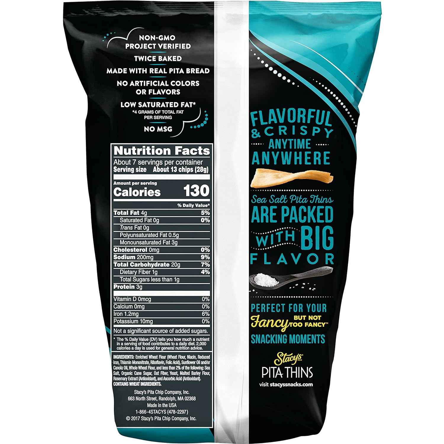 Stacy's Pita Crisps Simply Naked – Parent-Approved Lunchbox Snack for School and After-School, 6.75 oz Bag