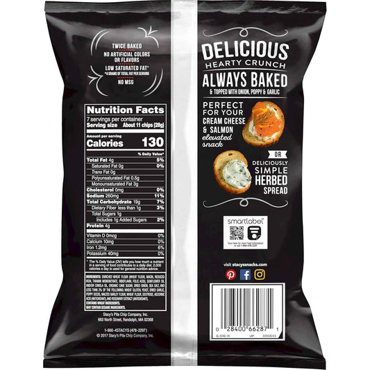 Stacy's Simply Naked Pita Chips – Portable Crunchy Snack for Picnics and Potlucks