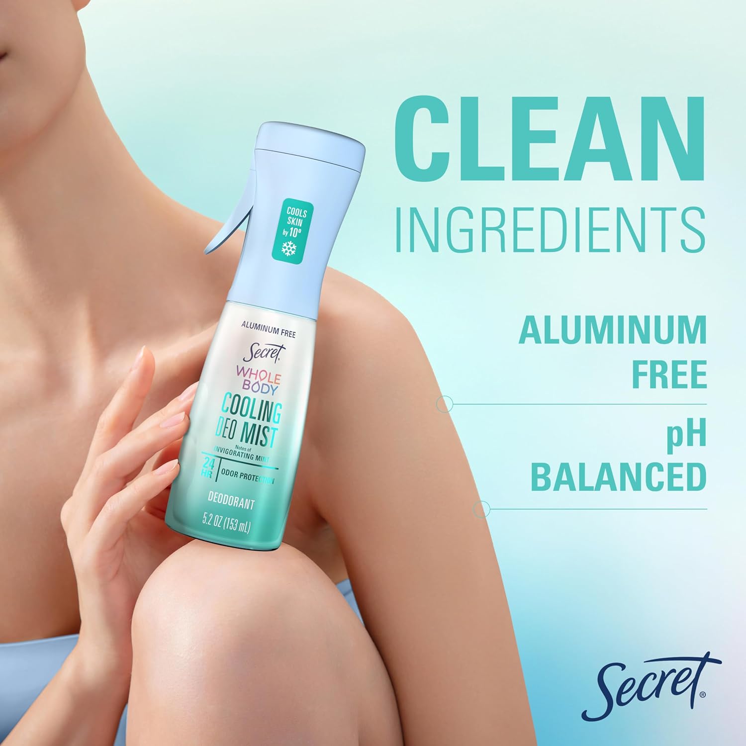 Secret Cooling Body Mist – Post-Workout Refresh Ritual for Active Women, 5.2 fl oz Invigorating Mint