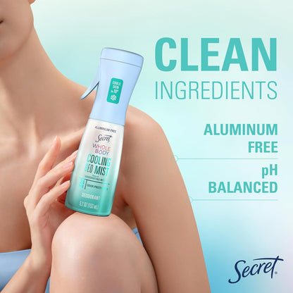 Secret Cooling Body Mist – Post-Workout Refresh Ritual for Active Women, 5.2 fl oz Invigorating Mint