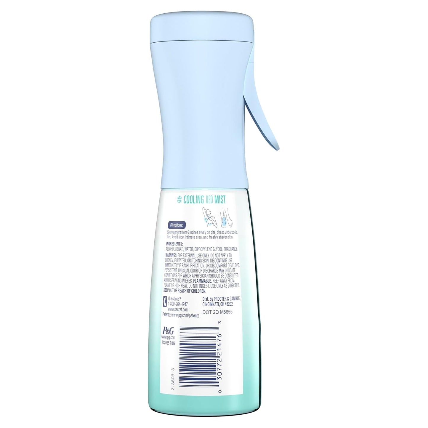 Secret Cooling Body Mist – Post-Workout Refresh Ritual for Active Women, 5.2 fl oz Invigorating Mint