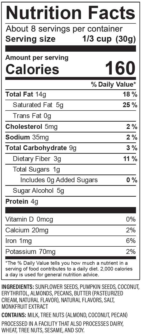 NuTrail Honey Nut Granola – Resealable Trail Snack for Camping and Hiking