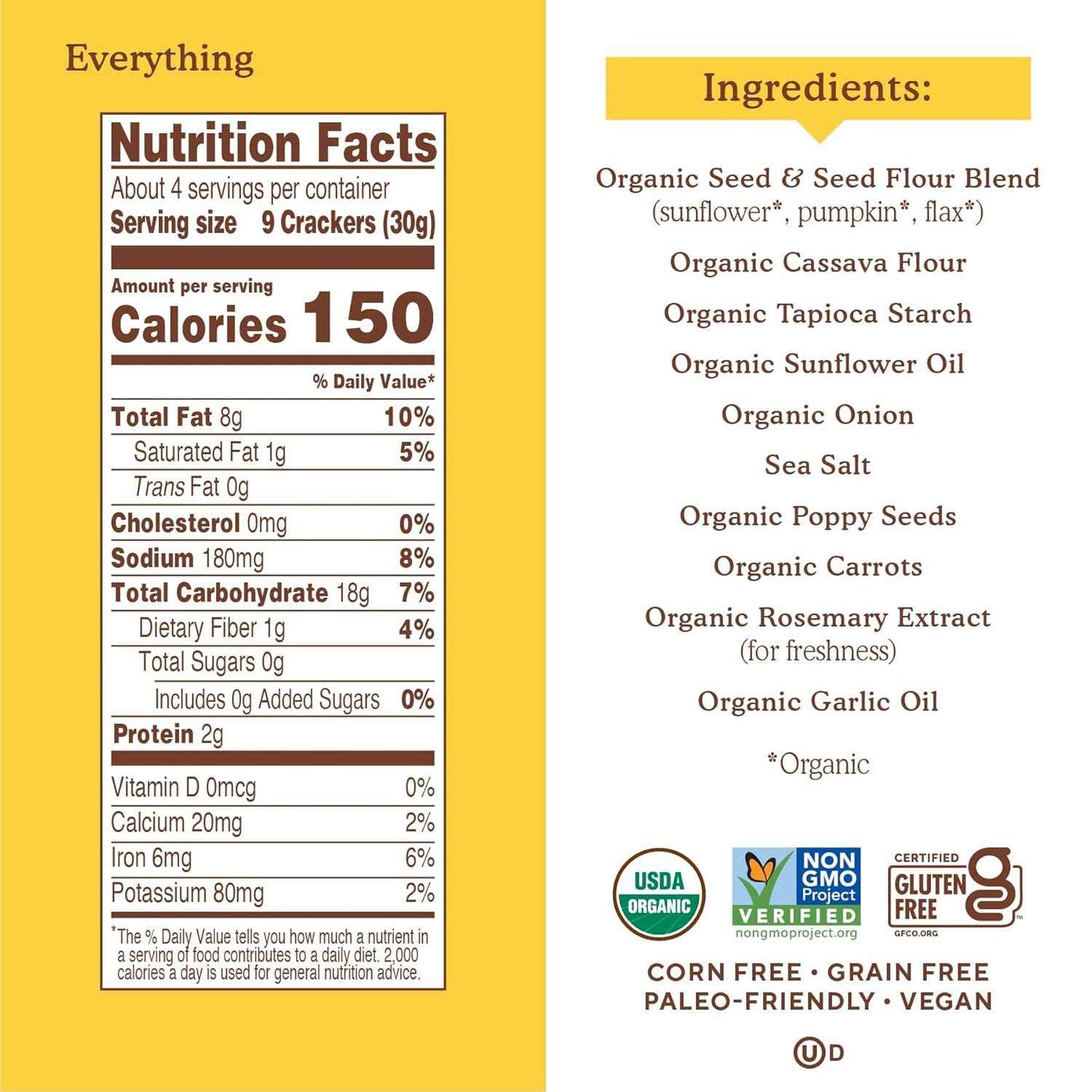 Simple Mills Organic Seed Crackers, Everything – Clean-Label Pantry Staple for Intentional Kitchens