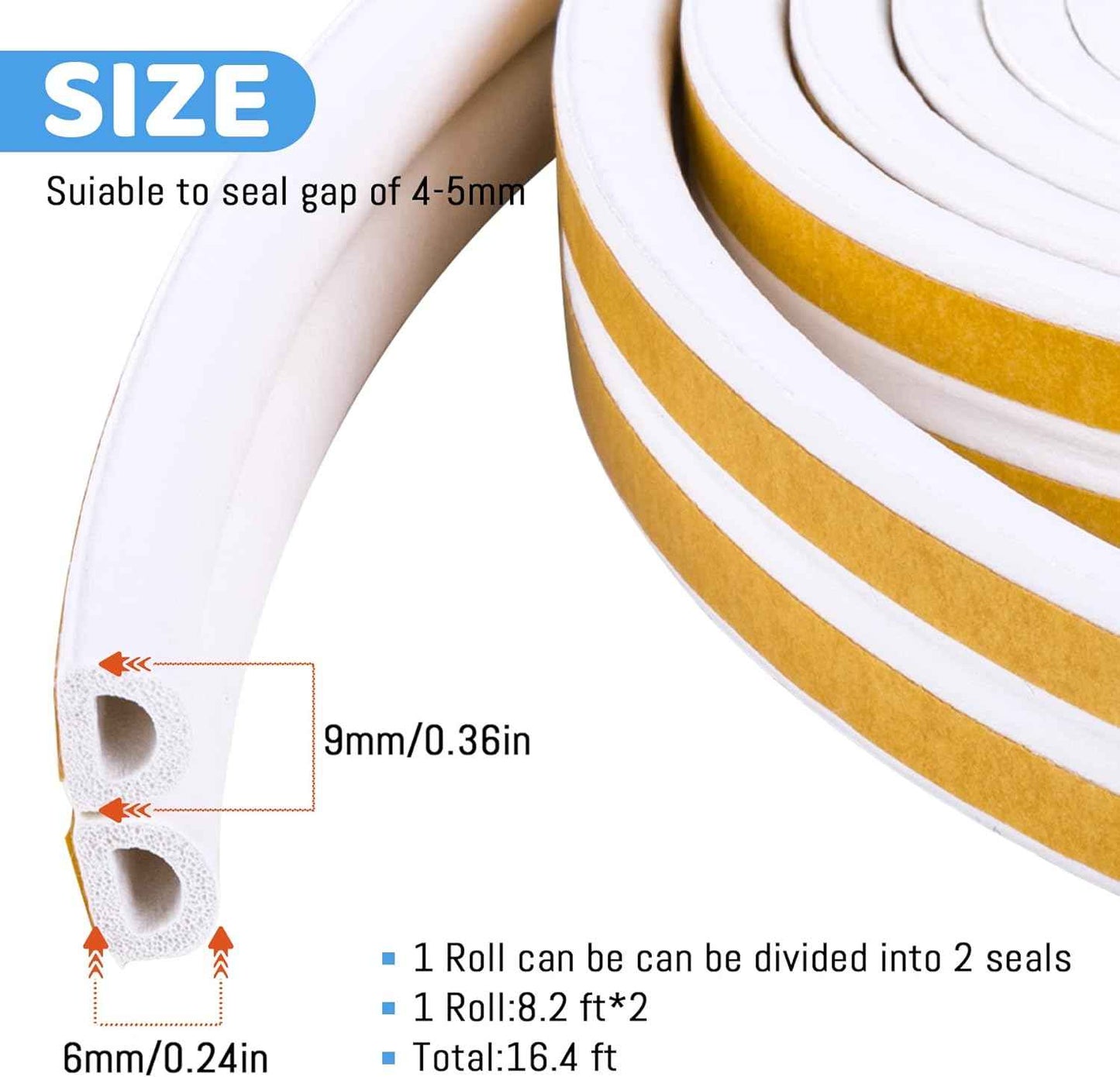 CloudBuyer Foam Door Seal – Child and Pet Safe Edge Protector for Sliding Windows and Doors