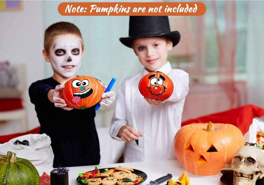 MiniPumpkin Peel-and-Stick Faces – Sharp-Tool-Free Pumpkin Decorating for Worry-Free Halloween