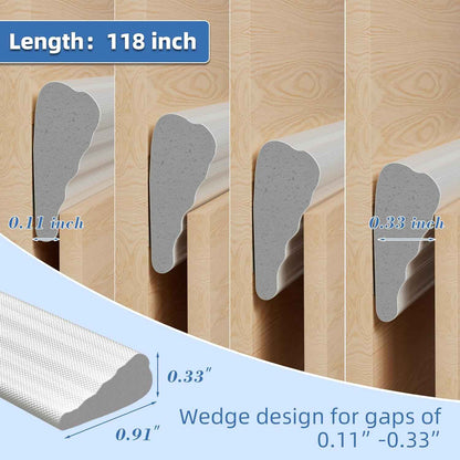FrostGuard Wedge Foam Weather Strip – Clean White Door Frame Seal for Uncluttered Interiors, Simple Draft Stopper