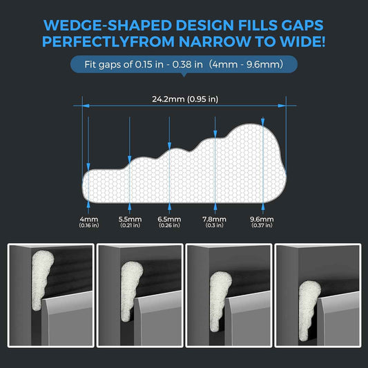 Weatherproofing Co. Simple Seal Strip – No Tool Door and Window Draft Stopper, Effortless Peel and Stick