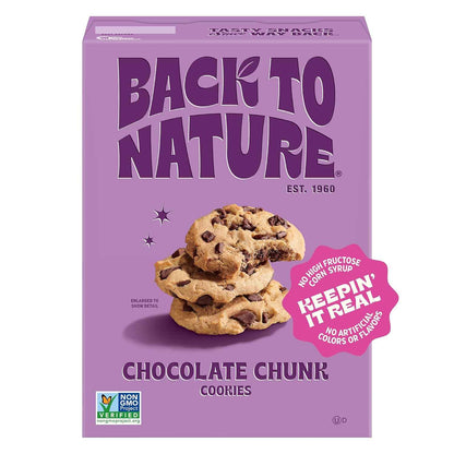 Back to Nature Chocolate Chunk Cookies – Non-GMO Better-for-You Treat to Pair With Your Evening Tea Ritual, 7.5 oz