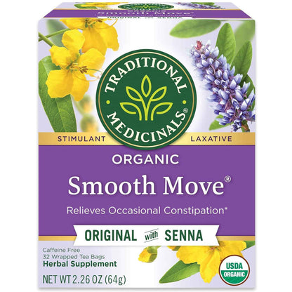 Traditional Medicinals Smooth Move – Cramp-Reduced, Caffeine-Free Laxative Tea Without Harsh Stimulants