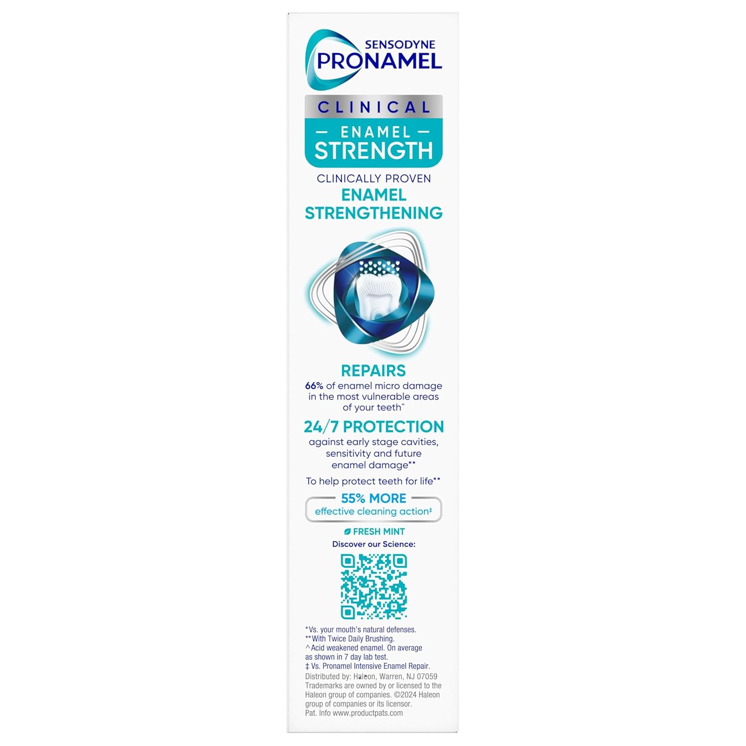 Sensodyne Pronamel Clinical Enamel Strength Toothpaste for Morning and Night Self-Care Ritual, Deep Clean Mint for Acid Erosion Defense