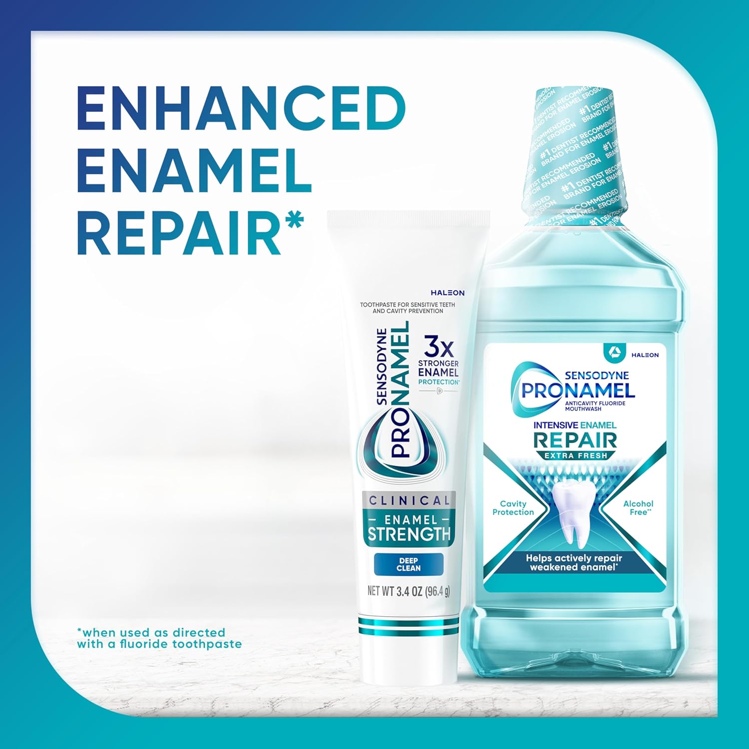 Sensodyne Pronamel Clinical Enamel Strength Toothpaste for Morning and Night Self-Care Ritual, Deep Clean Mint for Acid Erosion Defense