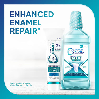 Sensodyne Pronamel Clinical Enamel Strength Toothpaste for Morning and Night Self-Care Ritual, Deep Clean Mint for Acid Erosion Defense
