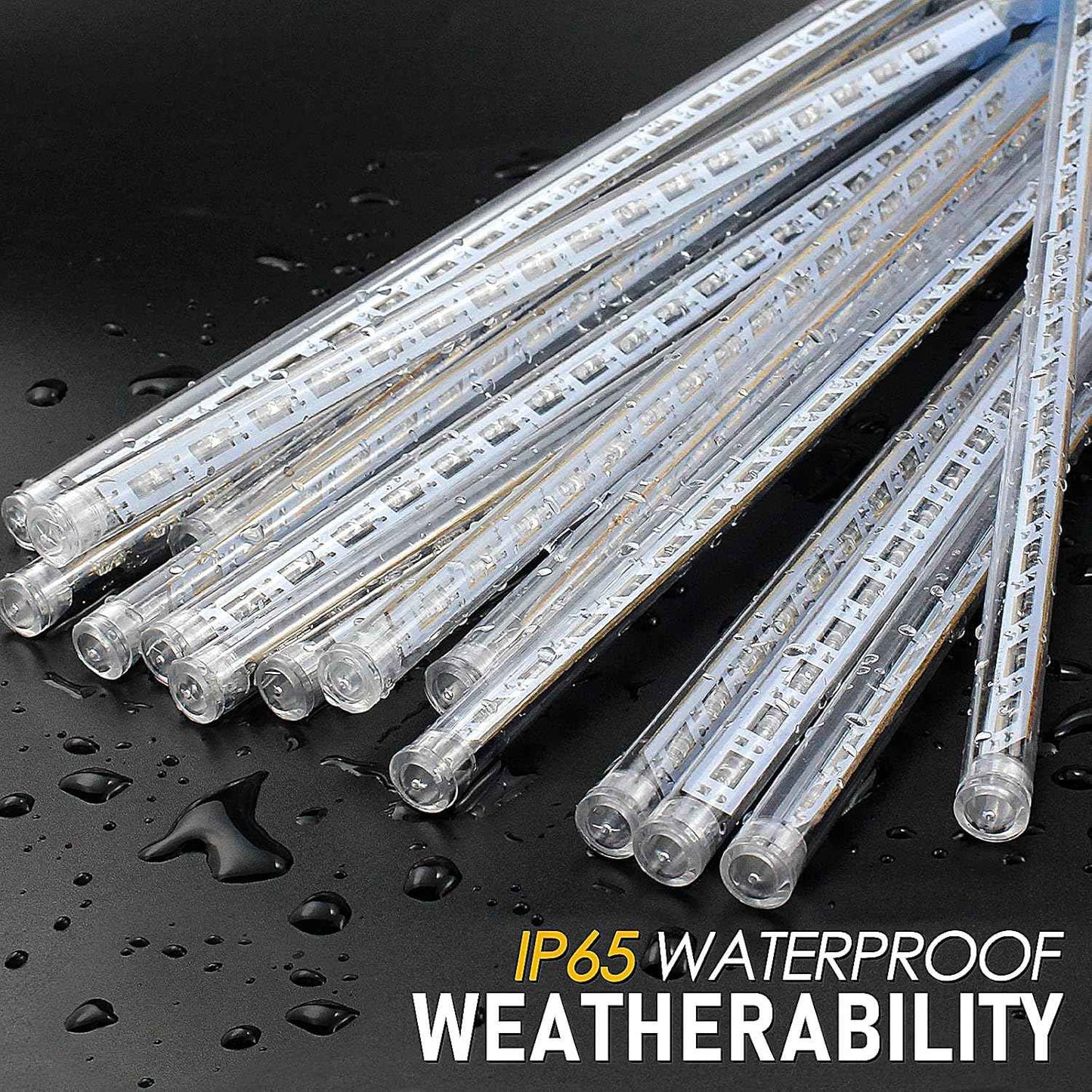 Luminous Aura Meteor Shower Lights – 7V Low Voltage Child and Pet Safe Holiday Lights, No Fire Risk