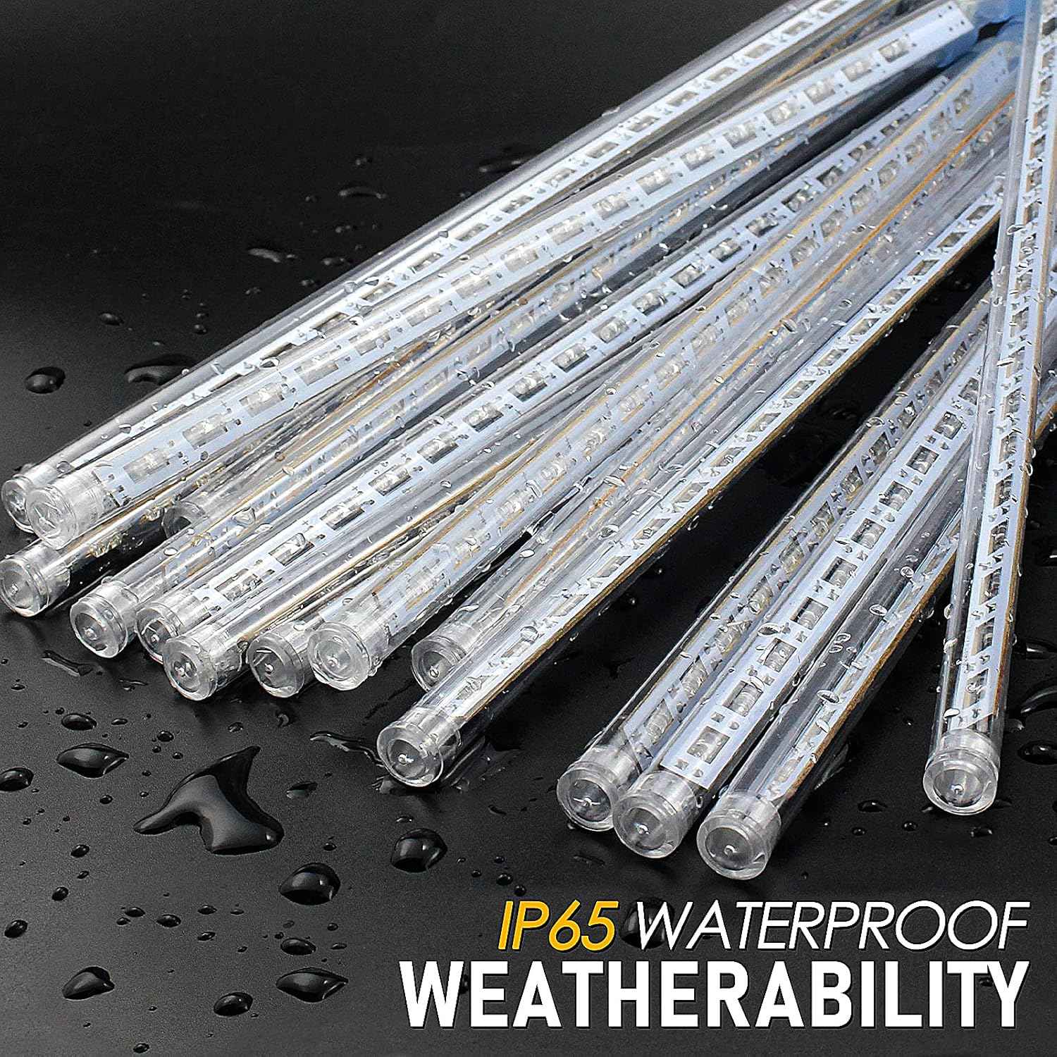 Luminous Aura Meteor Shower Lights – 7V Low Voltage Child and Pet Safe Holiday Lights, No Fire Risk